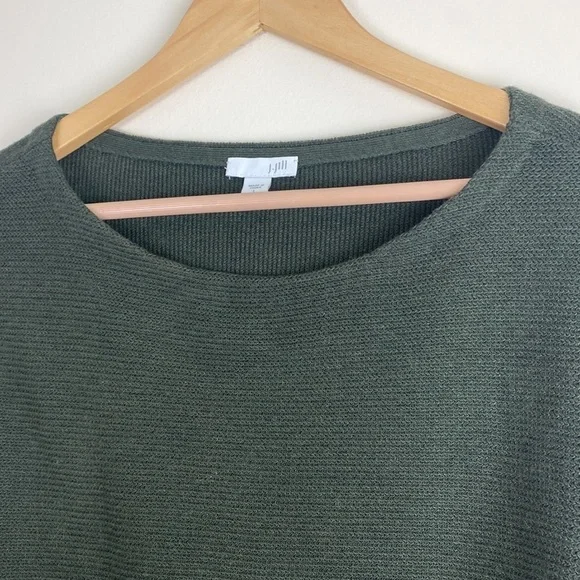 J.Jill Woman’s Large Sweater Olive Green Zipper Side Detail Boatneck - Picture 4 of 8